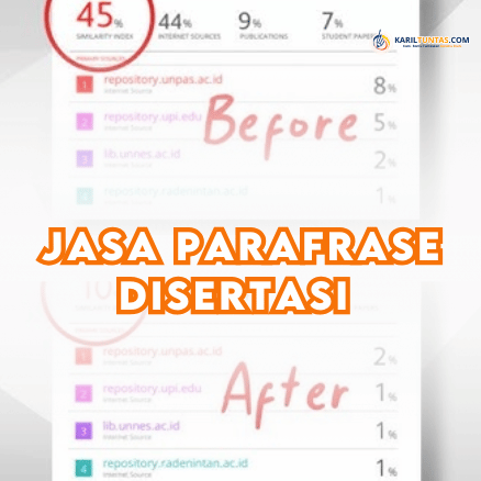 Skor Turnitin Disertasi Kamu Tinggi? Kami Siap Bantu: Jasa Parafrase Disertasi dari Karil.TugasTuntas.com 1 Jasa Parafrase Disertasi